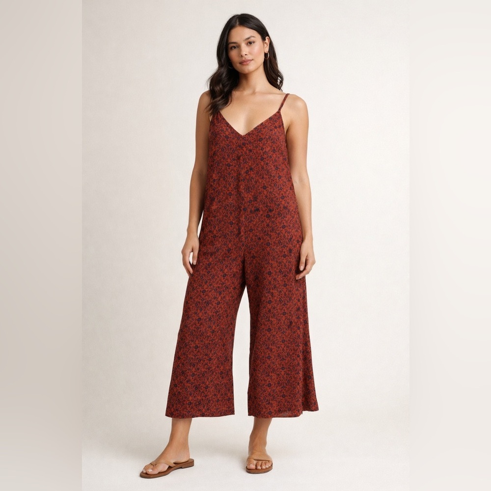 Natural Life | Floral Patterned Sleeveless Wide Leg Jumper
